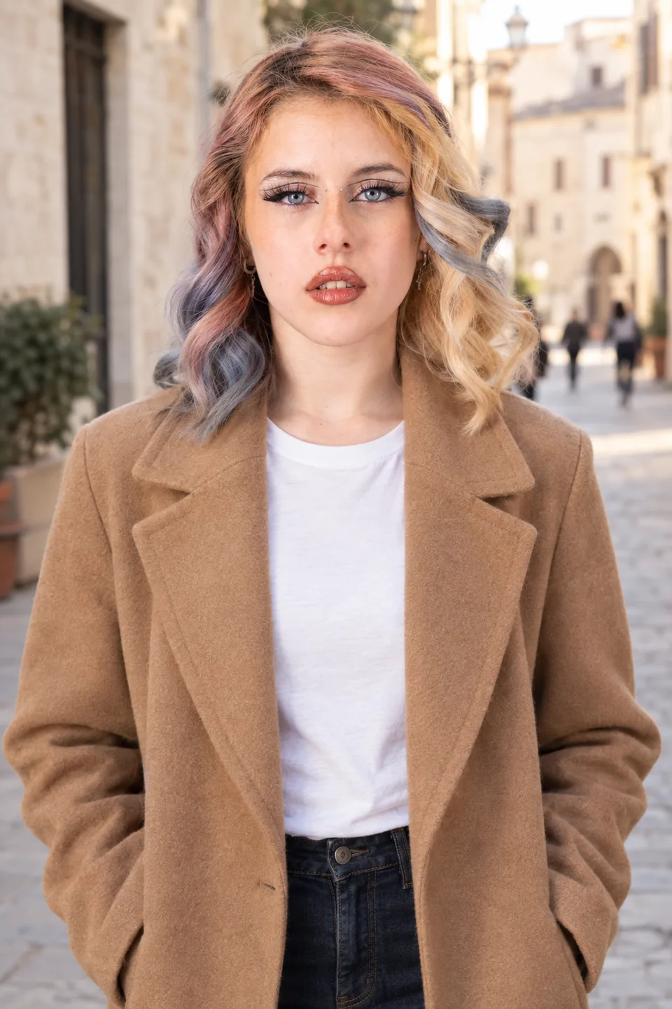 Chiara in una via del centro storico: scatto certificato